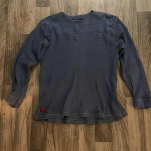 Coogi Melbourne Mens Thermal Long Sleeve Henley Shirt XXL Light Blue L-Sleeve